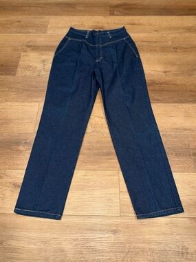 Vintage Sears High Rise NWOT Denim Mom Jeans 14 Dark Wash Western USA 28x30